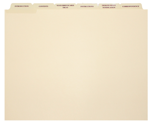 6 Set Irrevocable Trust Dividers 1/6 cut $3.00 ea